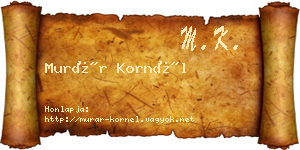 Murár Kornél névjegykártya